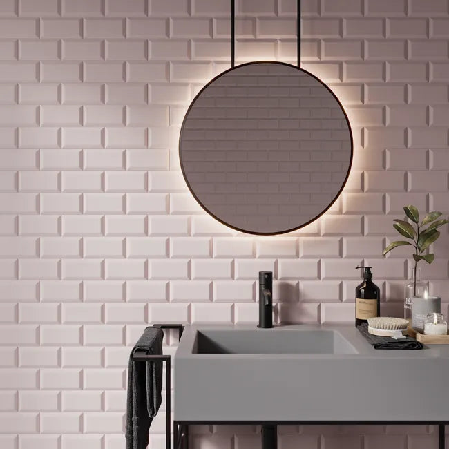 Carrelage mur intérieur effet rose mat Metro l.7.5 x L.15 cm ARTENS