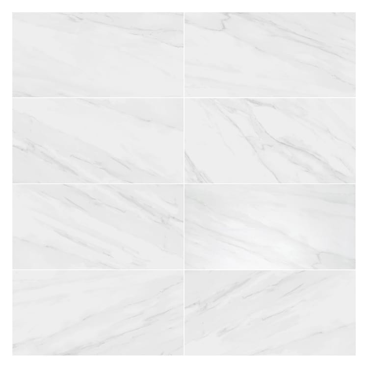 Carrelage sol intérieur / mur intérieur effet marbre blanc Marmi l.60 x L.120 cm