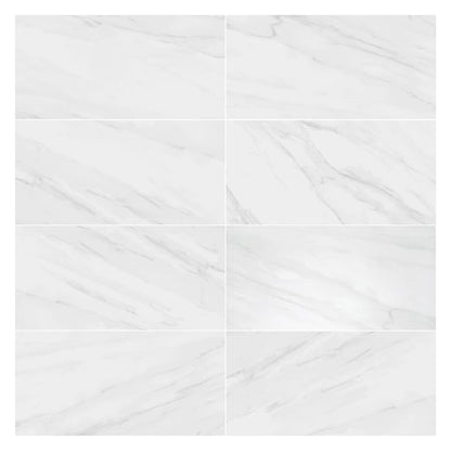 Carrelage sol intérieur / mur intérieur effet marbre blanc Marmi l.60 x L.120 cm