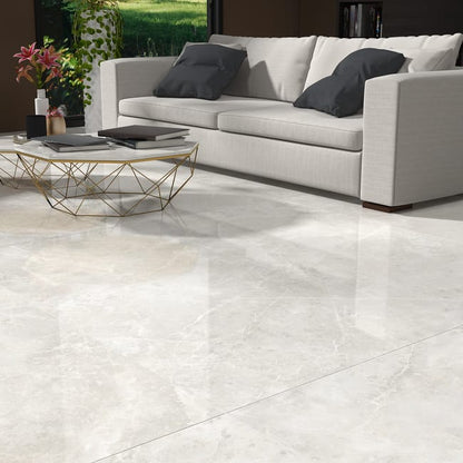 Carrelage sol intérieur / mur intérieur effet marbre gris clair Marmi l.60 x L.1