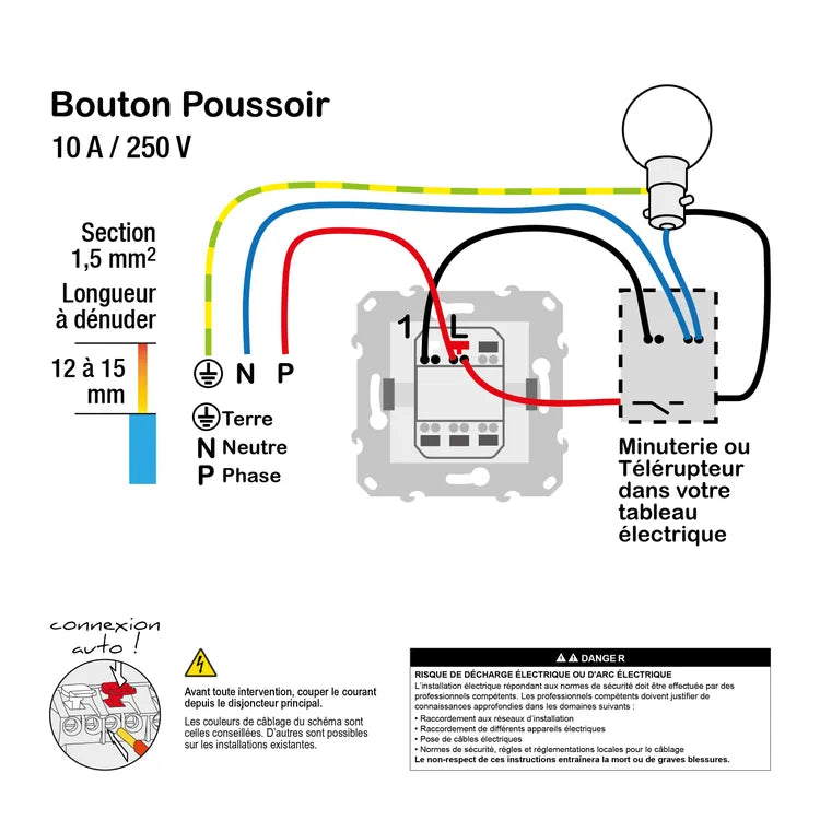 Double poussoir à assembler Unica, SCHNEIDER ELECTRIC, blanc
