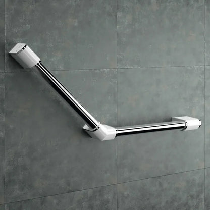 Poignée de sécurité 135 ° courbe L.40 cm chrome & blanc onyx 2 AKW