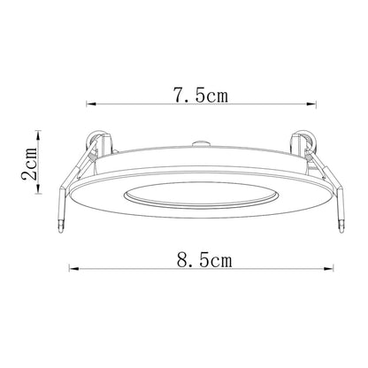 Spot à encastrer Extraflat led, changement d'intensité et de blancs, D8,5 blanc