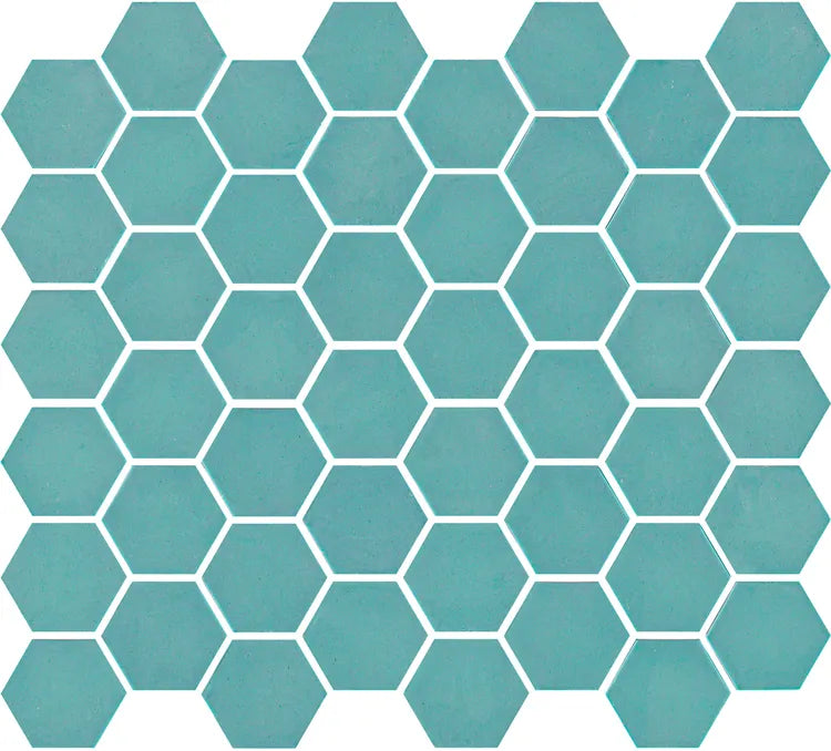Mosaïque Sixties verre turquoise 33 x 29.8 cm