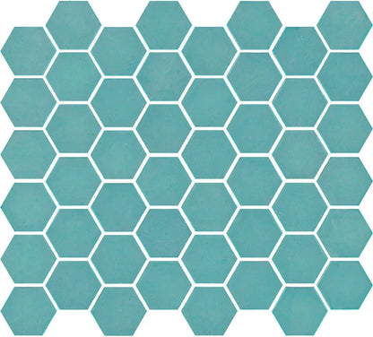 Mosaïque Sixties verre turquoise 33 x 29.8 cm