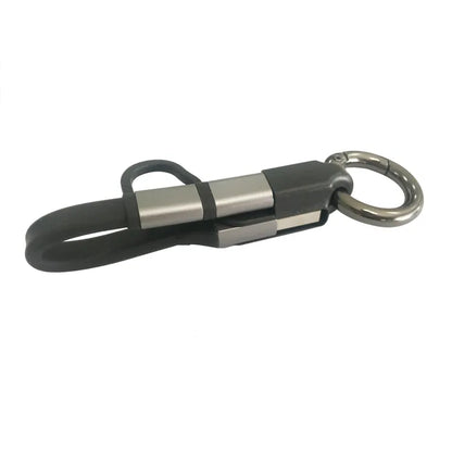 Câble porte-clefs 2 en 1 lightning iPhone et micro usb, 0.2 m noir EVOLOGY