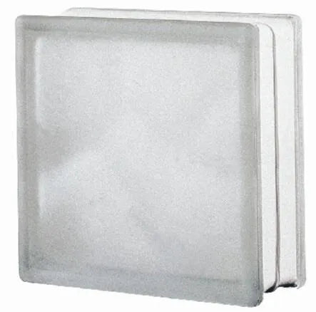Brique de verre, transparent ondulé satiné