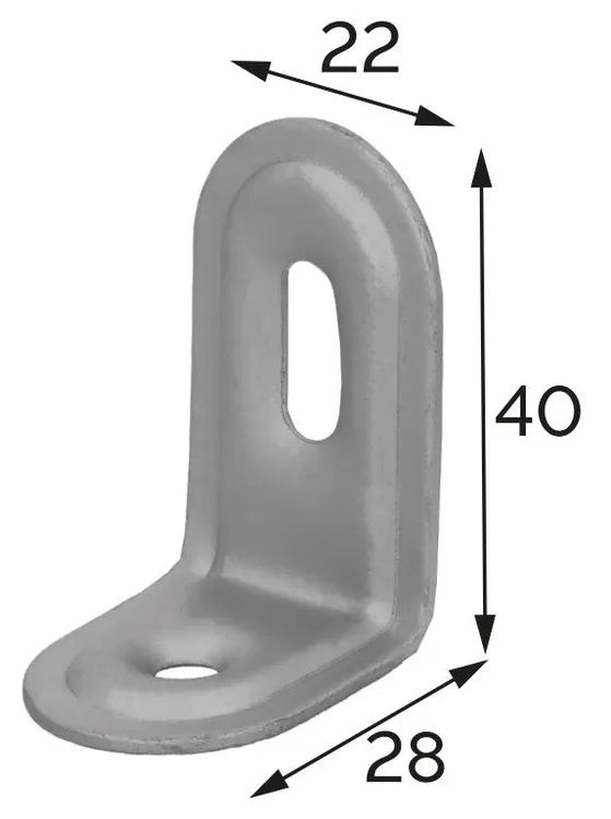 Equerre simple ajustable ht.40xlo.28xla.22xép1.2 mm revêtement MAGNODUR
