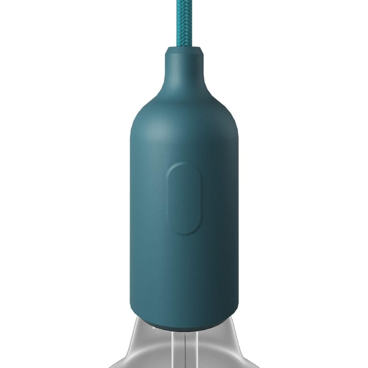 Kit douille E27, silicone, bleu pétrole