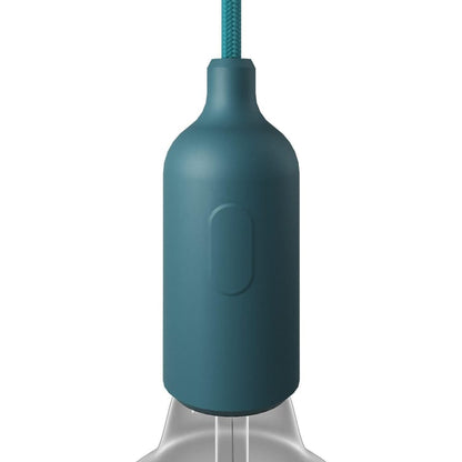 Kit douille E27, silicone, bleu pétrole
