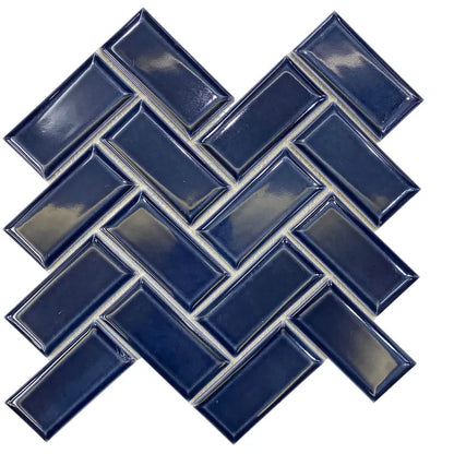 1 plaque de mosaïque mur Metro porcelaine bleu 34 x 31 cm ARTENS