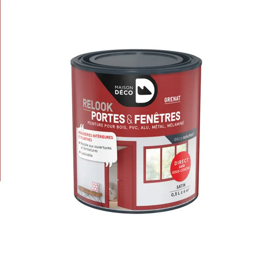 Peinture fenêtre grenat satin MAISON DECO Relook 0.5l