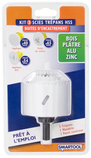 Trépan pour travaux d'électricité 40/54/65 mm