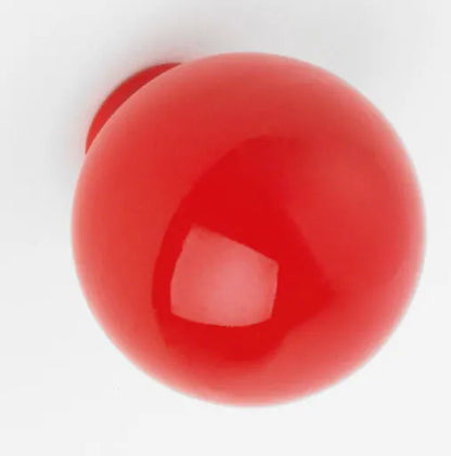Bouton de meuble rond Boule, abs rouge brillant, Diam.28 mm