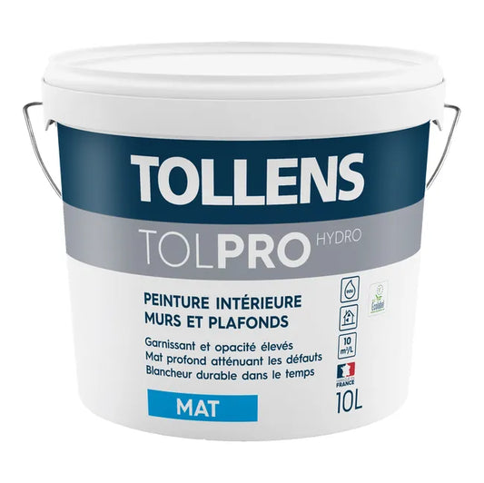 Peinture mur et plafond blanc mat TOLLENS Tolpro 10l