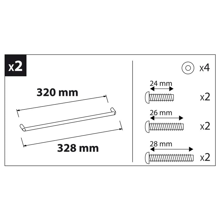 Lot de 2 poignées de meuble INSPIRE Dokos Zamak Mat