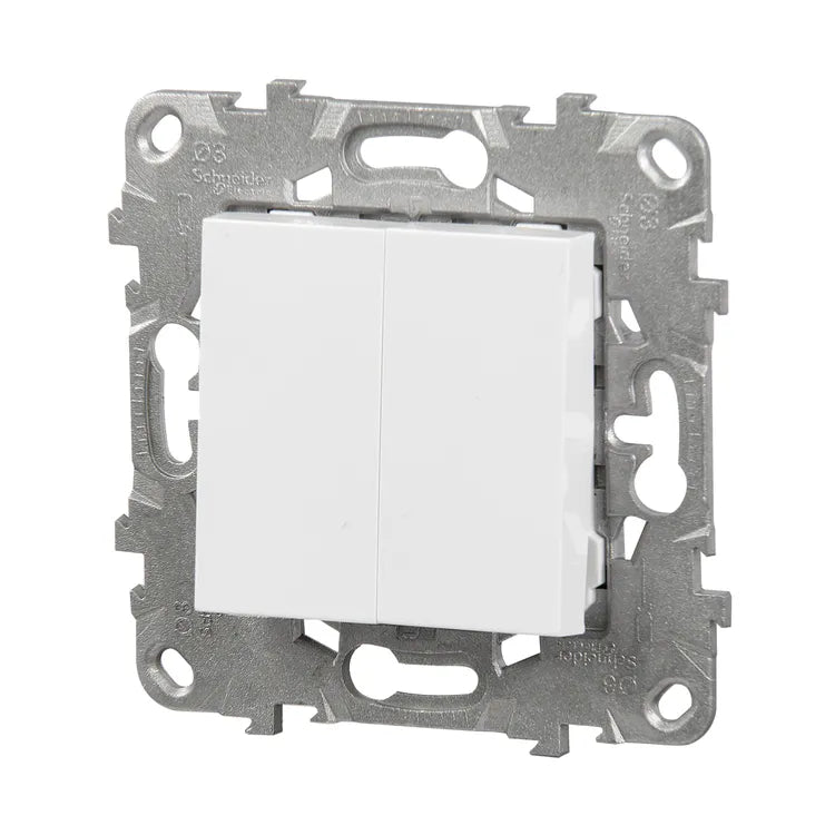Double poussoir à assembler Unica, SCHNEIDER ELECTRIC, blanc