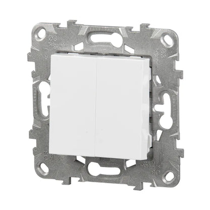 Double poussoir à assembler Unica, SCHNEIDER ELECTRIC, blanc