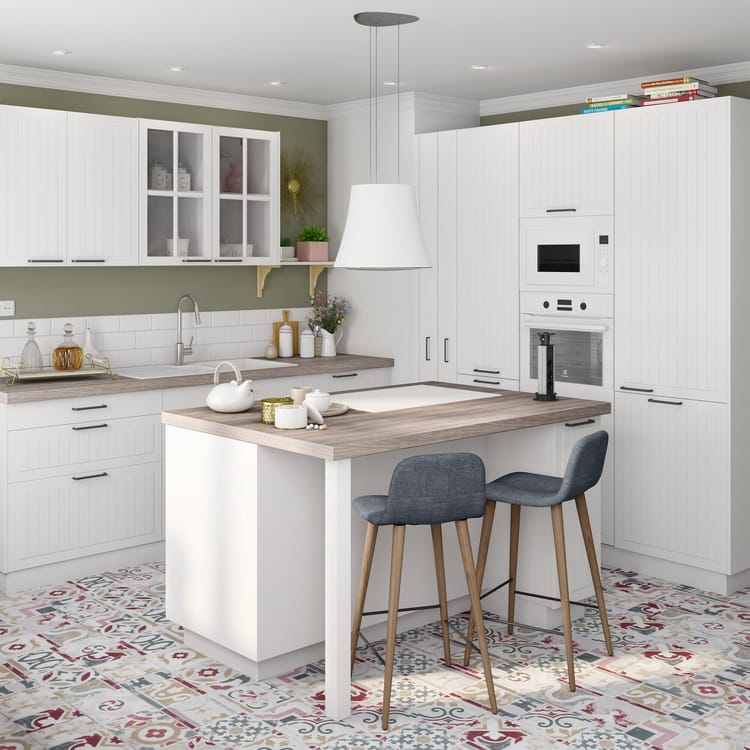 Porte de cuisine Toscane blanc mat H.16.5 x l.60 cm