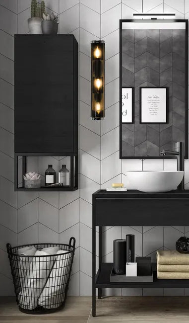 Applique 3x E14 max 28W, industriel métal gris fumé SAMPA HELIOS Smoky