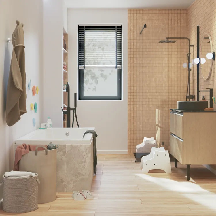 1 plaque de mosaïque sol / mur Balade porcelaine effet bois 29.7 x 29.7 cm ARTEN