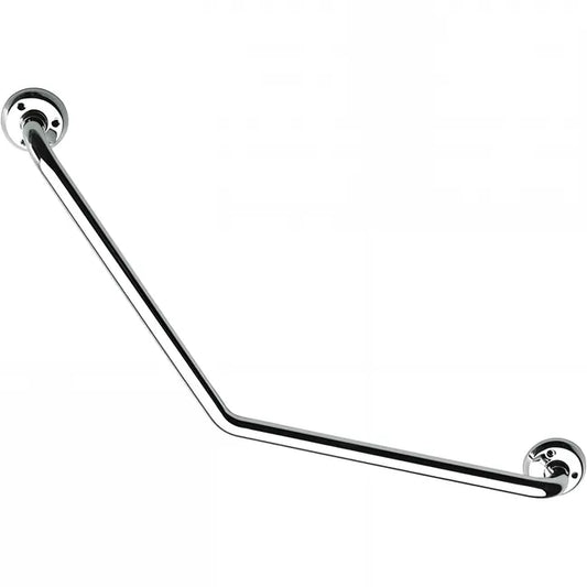 Barre PMR d'appui normes handicapé Gamme PRO PELLET 135° 400x400mm tube laiton chromé Ø 25 mm fixations invisibles