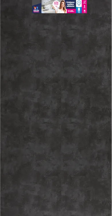 Crédence adhésive rigid ciment foncé, aspect ciment sombre, 51 cm x 98 cm