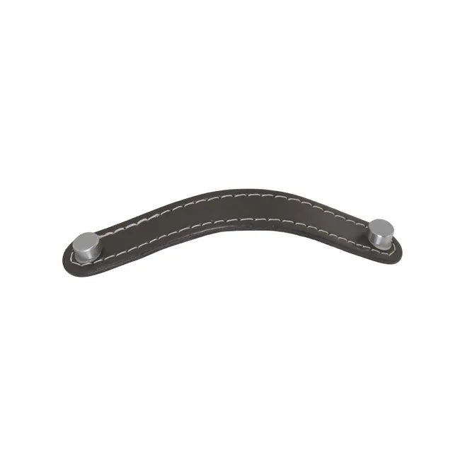 Poignée de meuble Cuir, cuir marron mat, entraxe 96 mm
