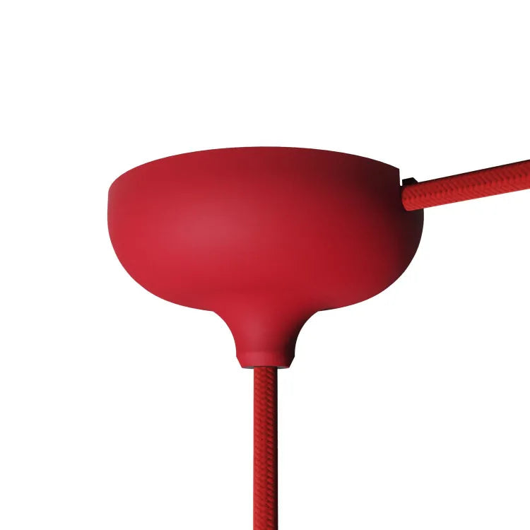 Kit rosace silicone rouge pour 2 câbles 13mm , D.8.8cm