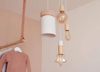 Pavillon à vis E27 métal, 3 sorties, blanc