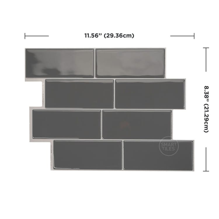 lot de 4 crédences adhésives Métro, gris, 29.36X21.9 cm