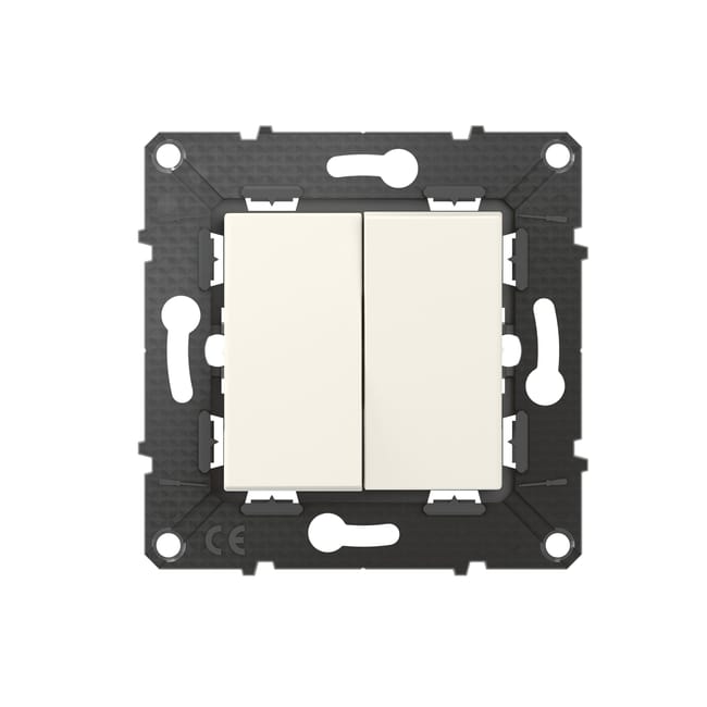 Double poussoir à assembler, BTICINO Altège, neige