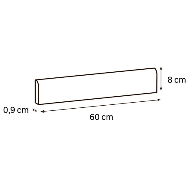Lot de 2 plinthes carrelage Béton gris clair n°27, Ht. x L. 60 cm, Ep.8.9 mm