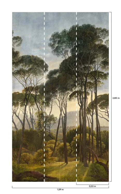 Papier peint panoramique Nature historique multicolore, l.159 x H.280 cm