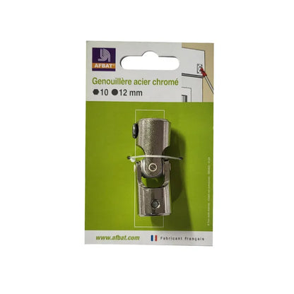 Genouillère 6 pans 10 mm + Diam. 12 mm, acier chromé, H.49 x L.18 x P.18mm AFBAT
