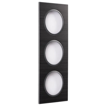 Plaque triple Epure, aluminium noir brossé