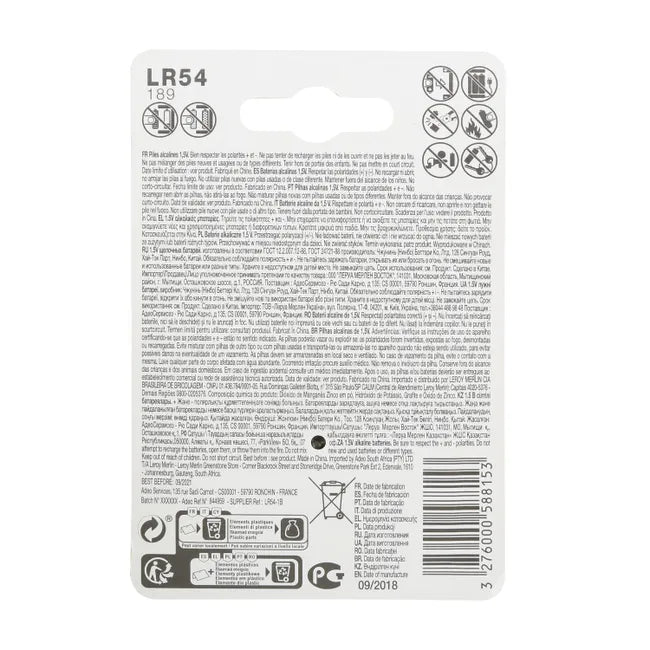 Pile LR54 / D189A / V10GA, LEXMAN