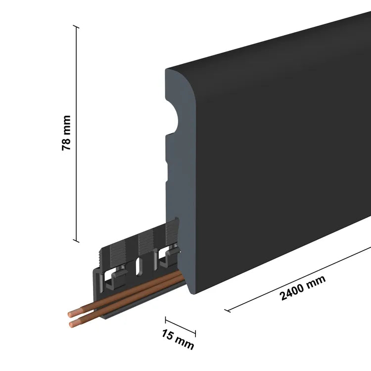 Plinthe mdf, décor wayne, H. 7.8 x L. 2.4 m, Ep.15 mm ARTENS