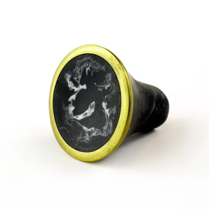 Bouton de meuble rond Cône, résine noir, Diam.33 mm