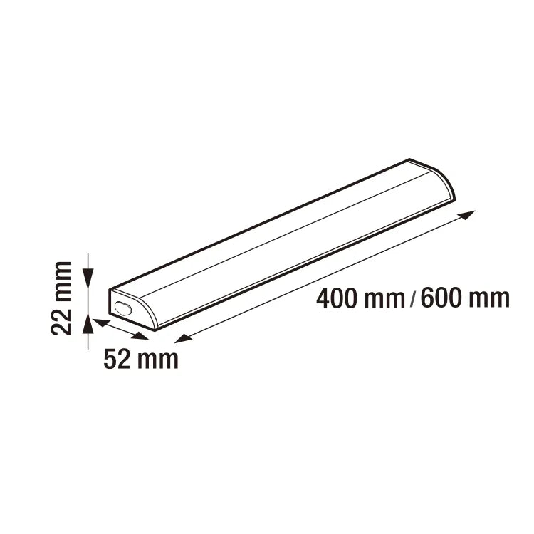 Extension réglette Melfi 40 cm, 3.8 W, LED intégrée blanc neutre