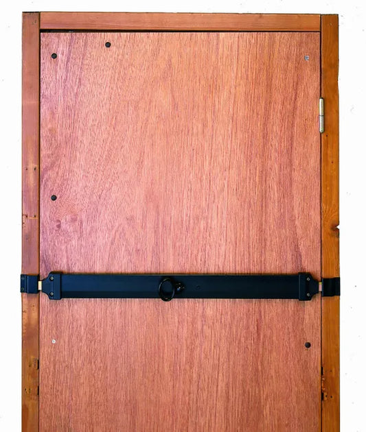 Barre de sécurité pour porte de garage en acier noir, L.73 à 93 cm AFBAT
