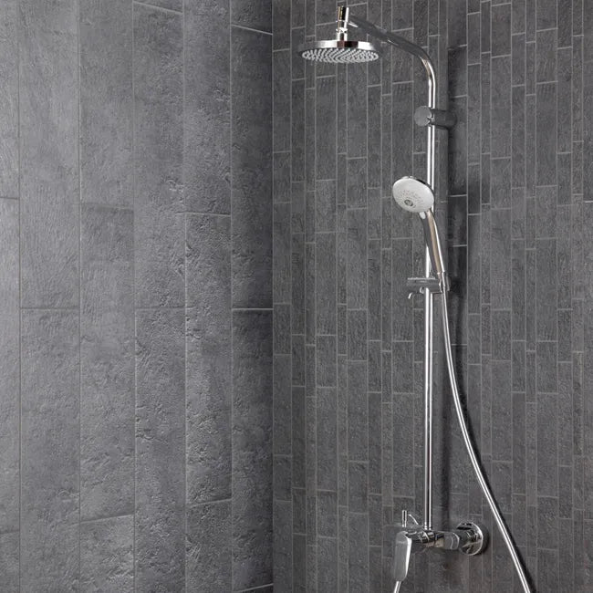 Mosaïque Vestige grès cérame effet pierre noir 30 x 30 cm