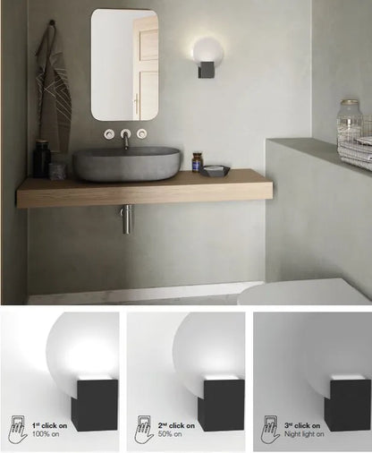 Applique LED salle de bain Hester, blanc chaud intensité variable, noir Nordlux