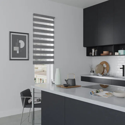 Store enrouleur jour / nuit Authentic anthracite, l.70 x H.190 cm, DECOSOL DELUXE