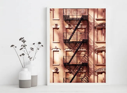 Affiche Escaliers, orange l.30 x H.40 cm