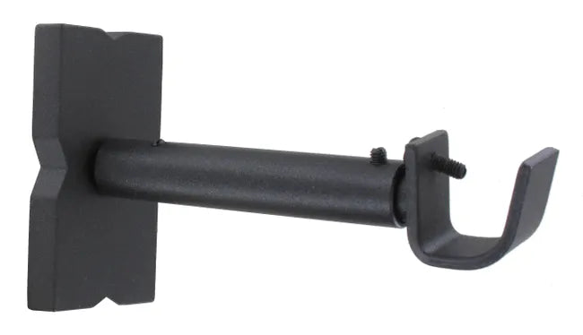 Lot de 2 supports sans reperçage tringle à rideau Factory, 20 mm noir mat IB+