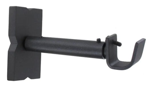 Lot de 2 supports sans reperçage tringle à rideau Factory, 20 mm noir mat IB+