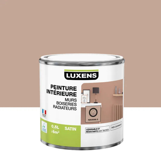 Peinture, mur, boiserie, radiateur, Multisupports LUXENS, havana 5, satin, 0.5 l