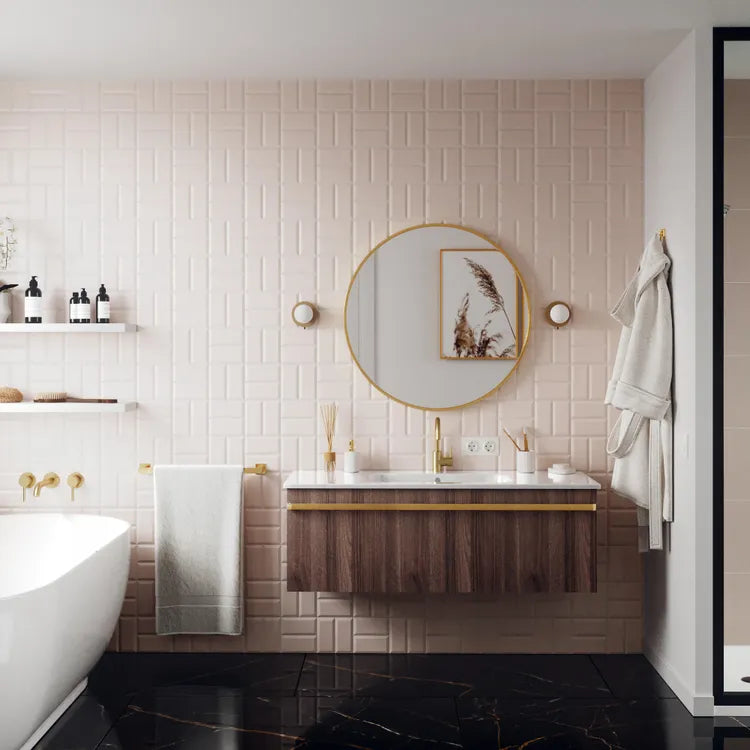 Carrelage mur intérieur effet rose mat Metro l.7.5 x L.15 cm ARTENS