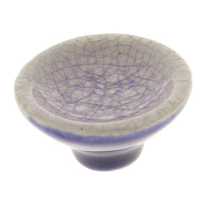 Bouton de meuble rond Coupe, céramique violet craquelé, Diam.40 mm